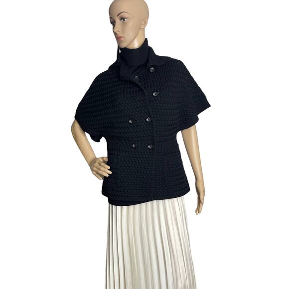 Piazza Sempione Black Knit Short Sleeve Sweater Size IT40/SM - Picture 2 of 11